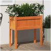 Odlingslådor med ben vaxbrun 70x31x70 cm massiv furu vidaXL – miniatyr 1