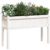Odlingslådor med ben vit 110x31x70 cm massiv furu vidaXL – miniatyr 4