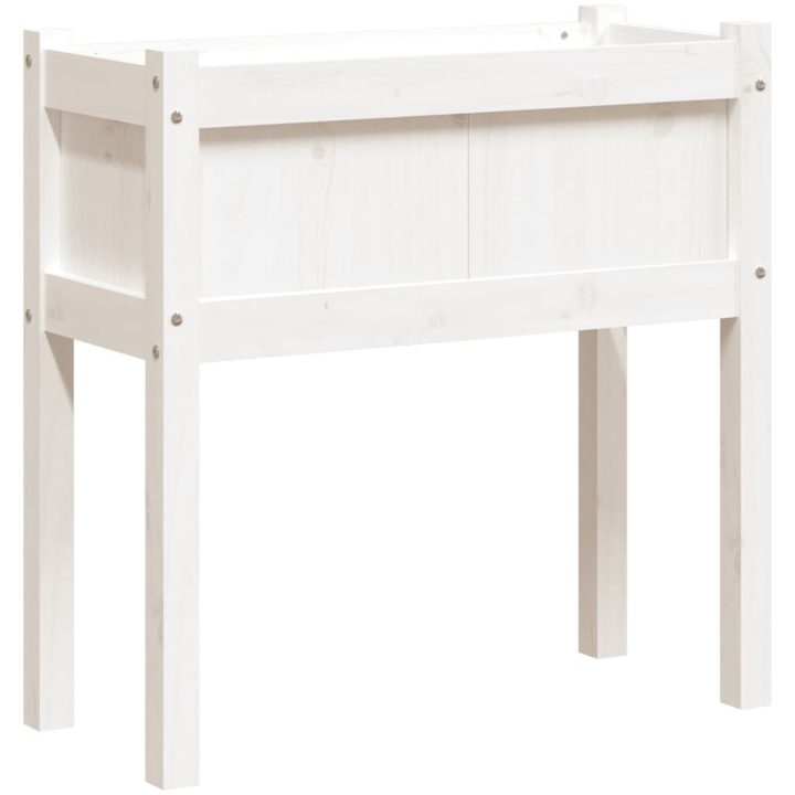 Odlingslådor med ben vit 70x31x70 cm massiv furu vidaXL – bild 2