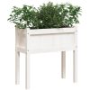 Odlingslådor med ben vit 70x31x70 cm massiv furu vidaXL – miniatyr 4