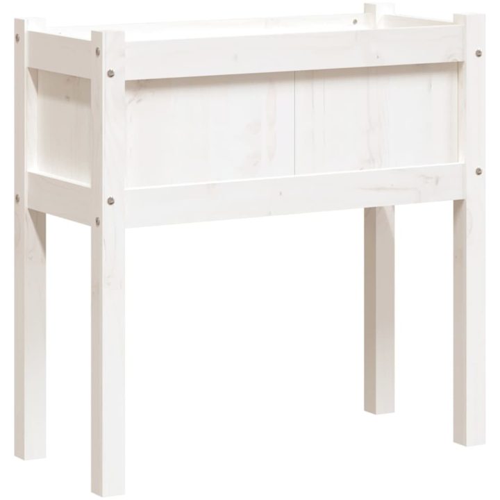 Odlingslådor med ben vit 70x31x70 cm massiv furu vidaXL – bild 7