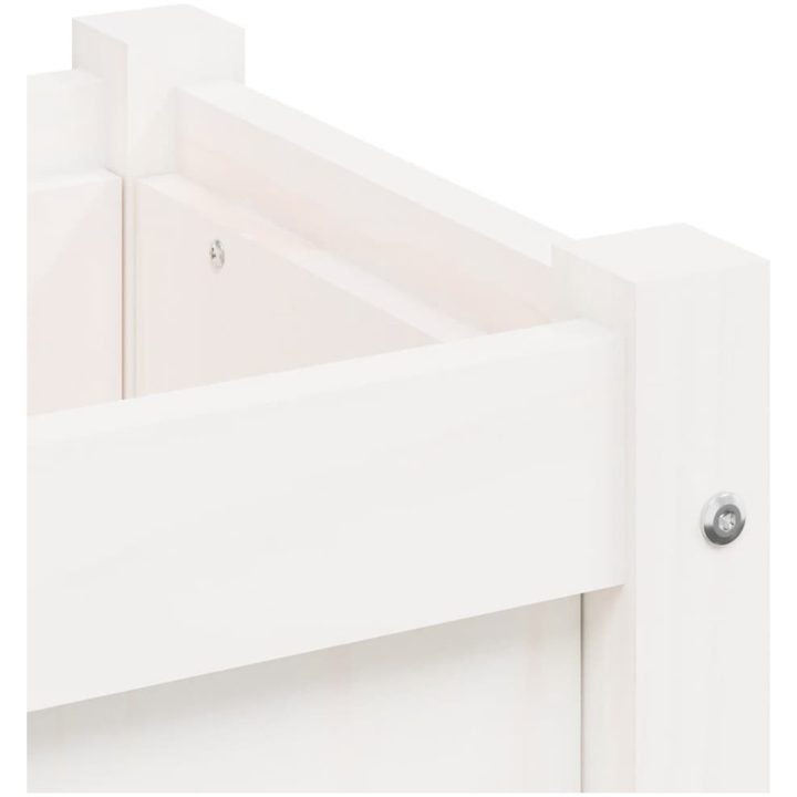 Odlingslådor med ben vit 70x31x70 cm massiv furu vidaXL – bild 9