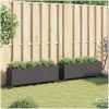 Odlingslådor med hjul 2 st svart konstrotting vidaXL 107 x 32 x 38 cm – miniatyr 3