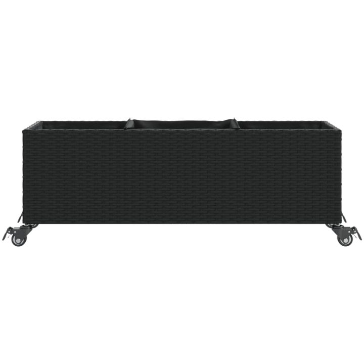 Odlingslådor med hjul 2 st svart konstrotting vidaXL 107 x 32 x 38 cm – bild 6