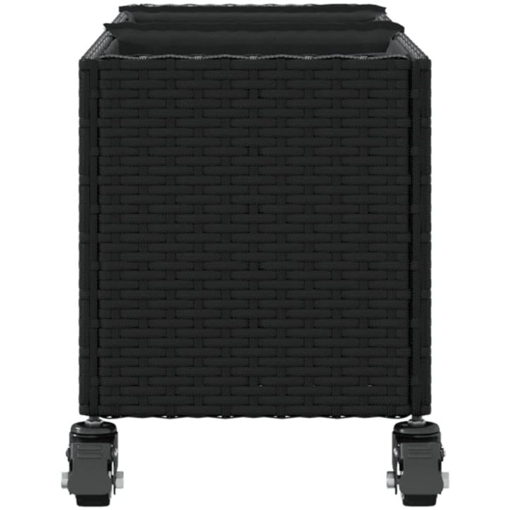 Odlingslådor med hjul 2 st svart konstrotting vidaXL 107 x 32 x 38 cm – bild 7