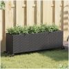 Odlingslådor med hjul 2 st svart konstrotting vidaXL 107 x 32 x 38 cm – miniatyr 1