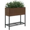 Odlingslådor med hylla 2 st brun konstrotting vidaXL 70 x 28 x 70 cm – miniatyr 4