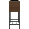 Odlingslådor med hylla 2 st brun konstrotting vidaXL 70 x 28 x 70 cm – miniatyr 7