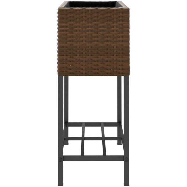 Odlingslådor med hylla 2 st brun konstrotting vidaXL 70 x 28 x 70 cm – bild 7