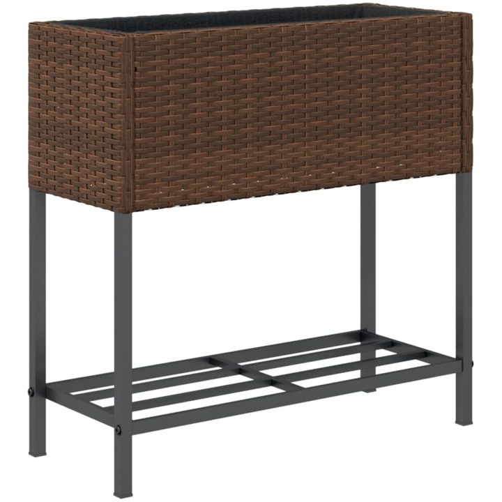 Odlingslådor med hylla 2 st brun konstrotting vidaXL 70 x 28 x 70 cm – bild 8