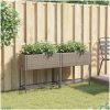 Odlingslådor med hylla 2 st grå konstrotting vidaXL 70 x 28 x 70 cm – miniatyr 3