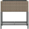 Odlingslådor med hylla 2 st grå konstrotting vidaXL 70 x 28 x 70 cm – miniatyr 6