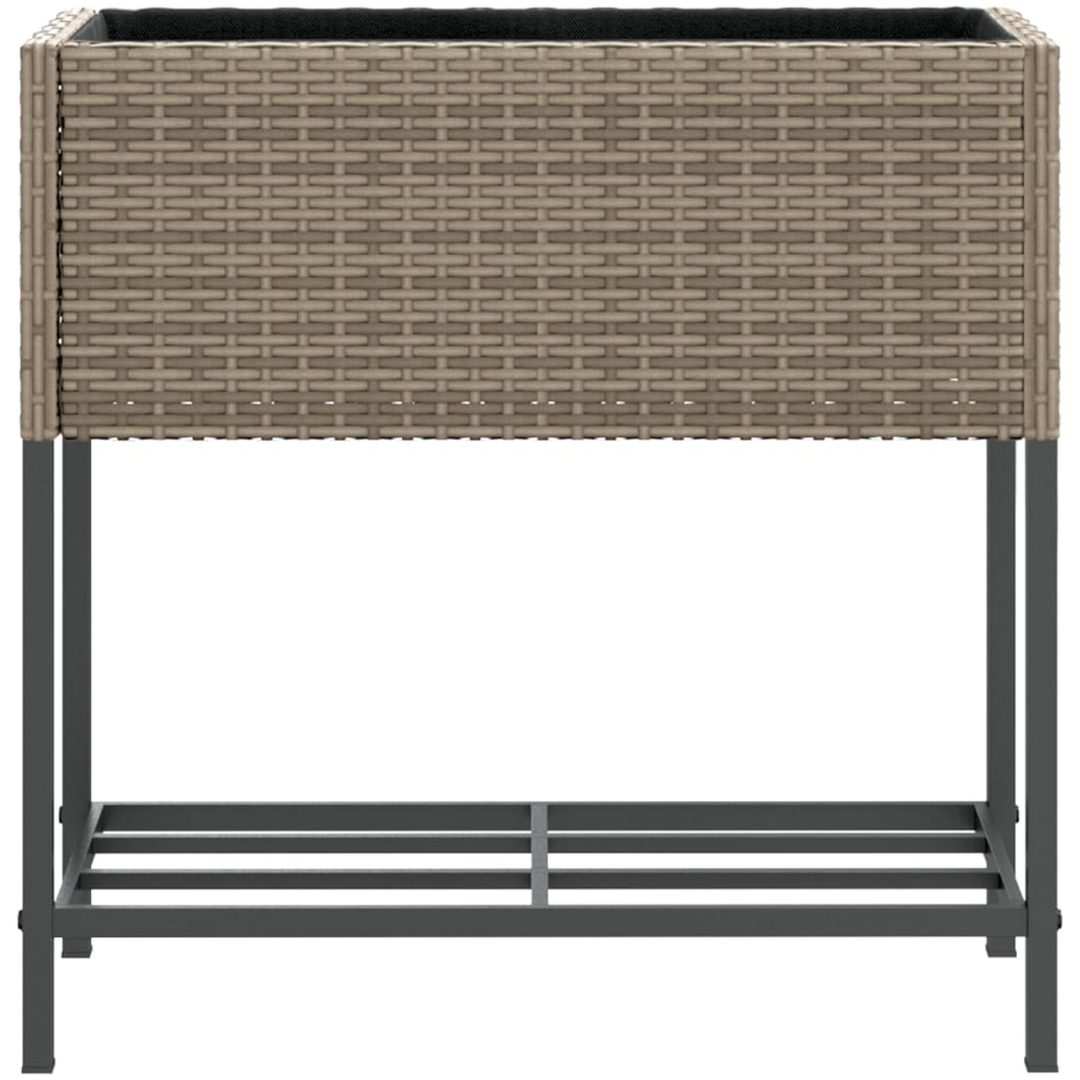 Odlingslådor med hylla 2 st grå konstrotting vidaXL 70 x 28 x 70 cm – bild 6