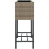 Odlingslådor med hylla 2 st grå konstrotting vidaXL 70 x 28 x 70 cm – miniatyr 7