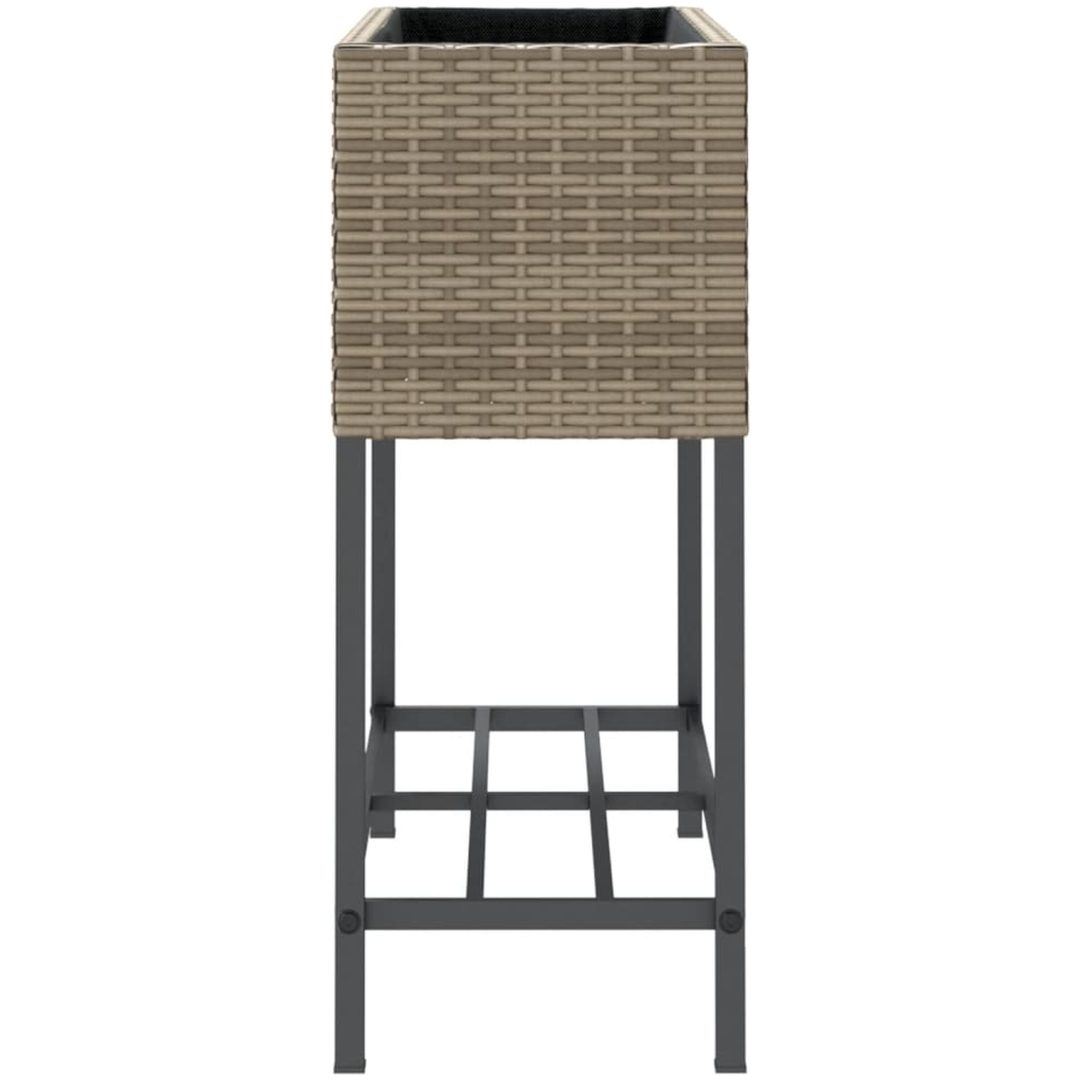 Odlingslådor med hylla 2 st grå konstrotting vidaXL 70 x 28 x 70 cm – bild 7