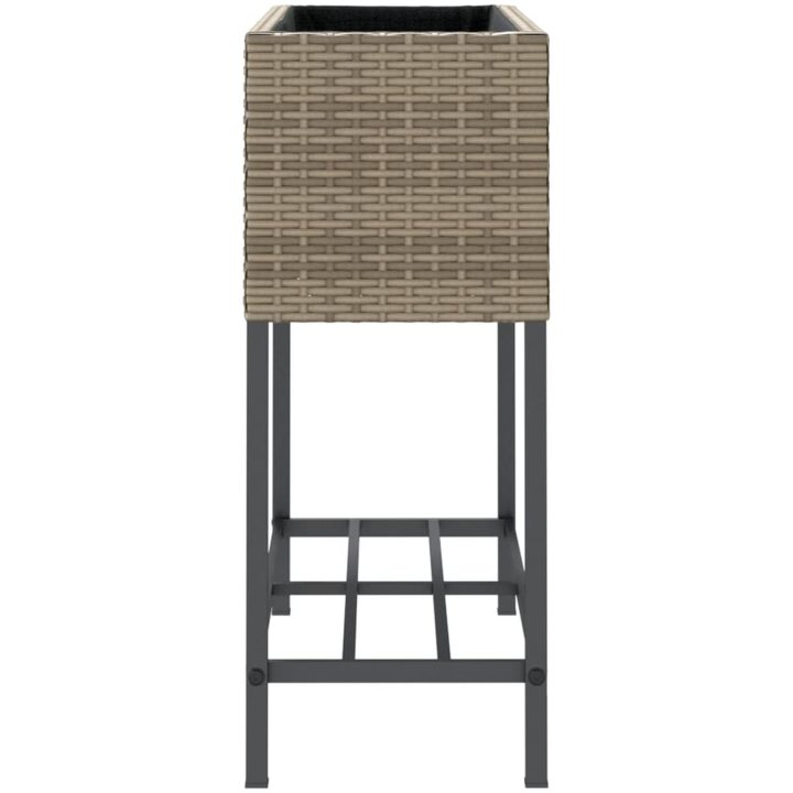 Odlingslådor med hylla 2 st grå konstrotting vidaXL 70 x 28 x 70 cm – bild 7