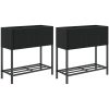 Odlingslådor med hylla 2 st svart konstrotting vidaXL 70 x 28 x 70 cm – miniatyr 2
