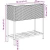 Odlingslådor med hylla 2 st svart konstrotting vidaXL 70 x 28 x 70 cm – miniatyr 12