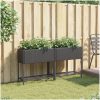 Odlingslådor med hylla 2 st svart konstrotting vidaXL 70 x 28 x 70 cm – miniatyr 3