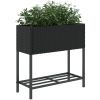 Odlingslådor med hylla 2 st svart konstrotting vidaXL 70 x 28 x 70 cm – miniatyr 4