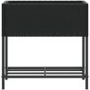 Odlingslådor med hylla 2 st svart konstrotting vidaXL 70 x 28 x 70 cm – miniatyr 6