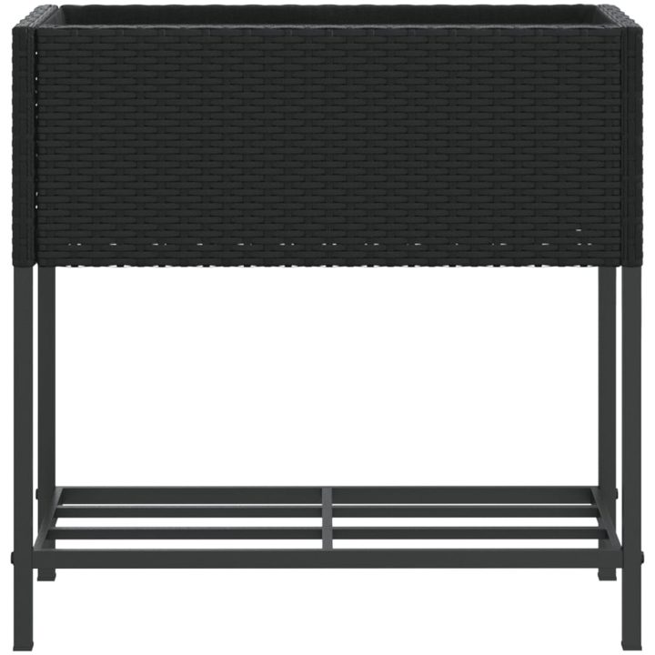 Odlingslådor med hylla 2 st svart konstrotting vidaXL 70 x 28 x 70 cm – bild 6