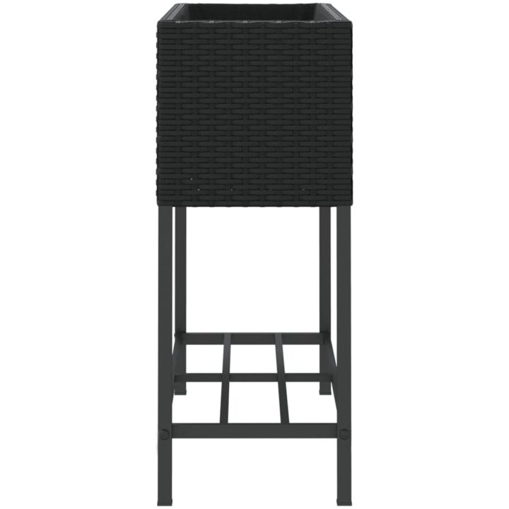 Odlingslådor med hylla 2 st svart konstrotting vidaXL 70 x 28 x 70 cm – bild 7
