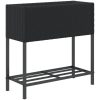 Odlingslådor med hylla 2 st svart konstrotting vidaXL 70 x 28 x 70 cm – miniatyr 8