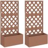 Odlingslådor med spaljé 2 st brun WPC vidaXL 65 x 33 x 135 cm – miniatyr 2