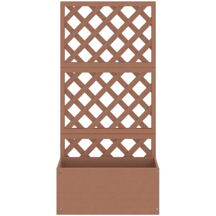 Odlingslådor med spaljé 2 st brun WPC vidaXL 65 x 33 x 135 cm – bild 4