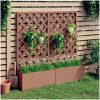 Odlingslådor med spaljé 2 st brun WPC vidaXL 65 x 33 x 135 cm – miniatyr 1