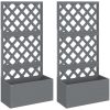 Odlingslådor med spaljé 2 st grå WPC vidaXL 65 x 33 x 135 cm – miniatyr 2