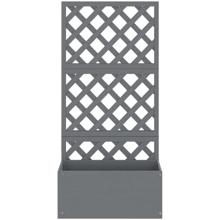 Odlingslådor med spaljé 2 st grå WPC vidaXL 65 x 33 x 135 cm – bild 4