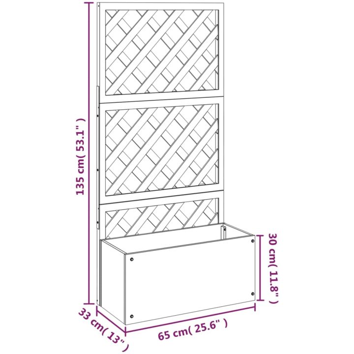Odlingslådor med spaljé 2 st grå WPC vidaXL 65 x 33 x 135 cm – bild 8