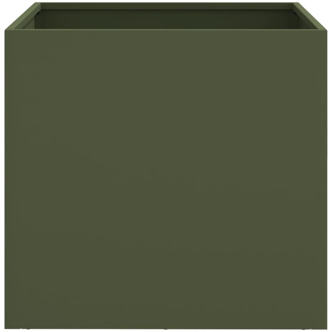 Odlingslådor olivgrön kallvalsat stål vidaXL 42 x 40 x 39 cm – bild 4