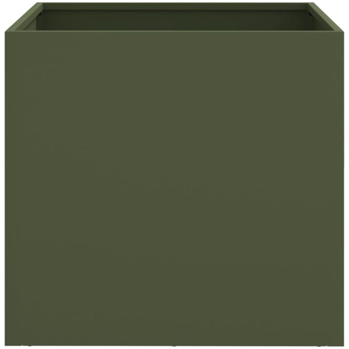 Odlingslådor olivgrön kallvalsat stål vidaXL 42 x 40 x 39 cm – bild 4