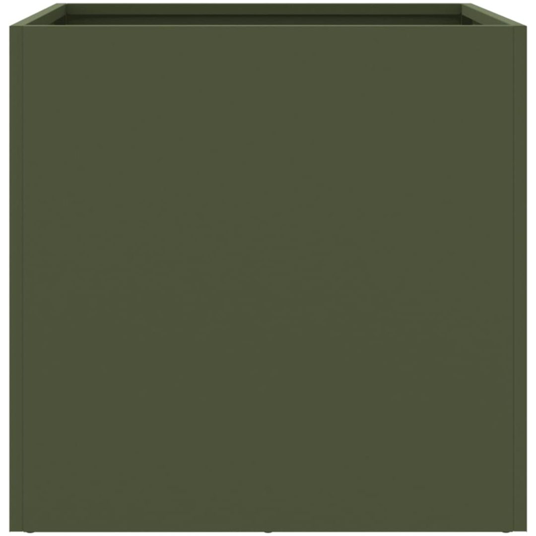 Odlingslådor olivgrön kallvalsat stål vidaXL 42 x 40 x 39 cm – bild 5