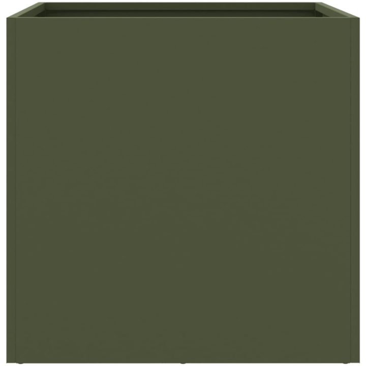 Odlingslådor olivgrön kallvalsat stål vidaXL 42 x 40 x 39 cm – bild 5