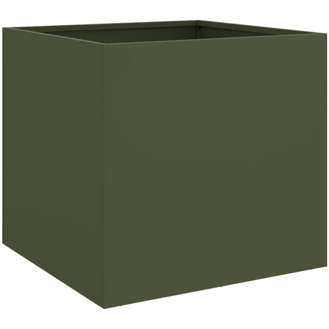 Odlingslådor olivgrön kallvalsat stål vidaXL 42 x 40 x 39 cm – bild 6