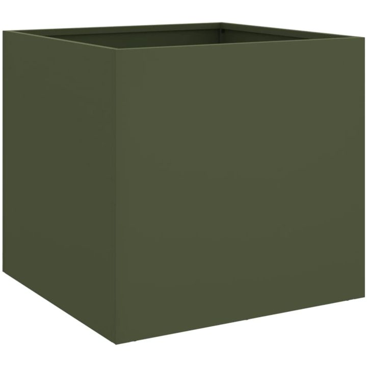 Odlingslådor olivgrön kallvalsat stål vidaXL 42 x 40 x 39 cm – bild 6