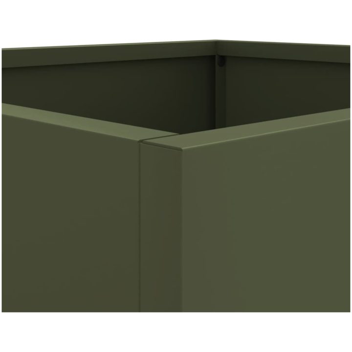 Odlingslådor olivgrön kallvalsat stål vidaXL 42 x 40 x 39 cm – bild 8