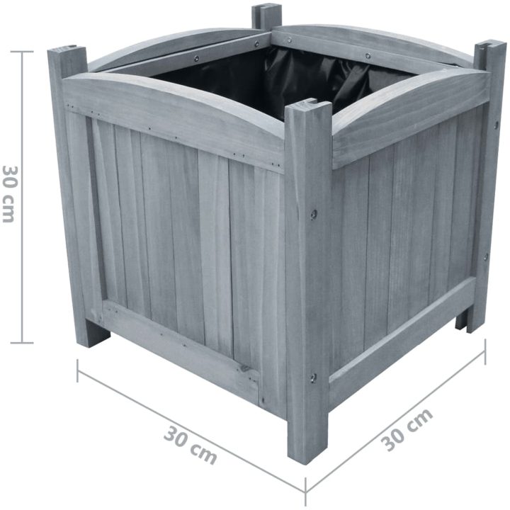 Odlingslådor upphöjda 2 st 30x30x30 cm massivt granträ vidaXL – bild 4