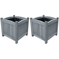 Odlingslådor upphöjda 2 st 30x30x30 cm massivt granträ vidaXL