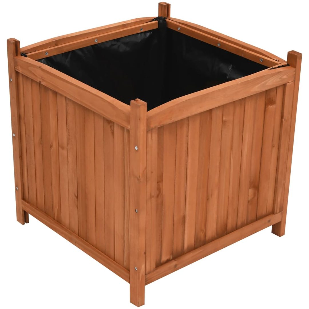 Odlingslådor upphöjda 2 st 50x50x50 cm granträ vidaXL – bild 2