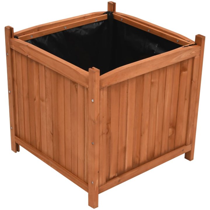 Odlingslådor upphöjda 2 st 50x50x50 cm granträ vidaXL – bild 2