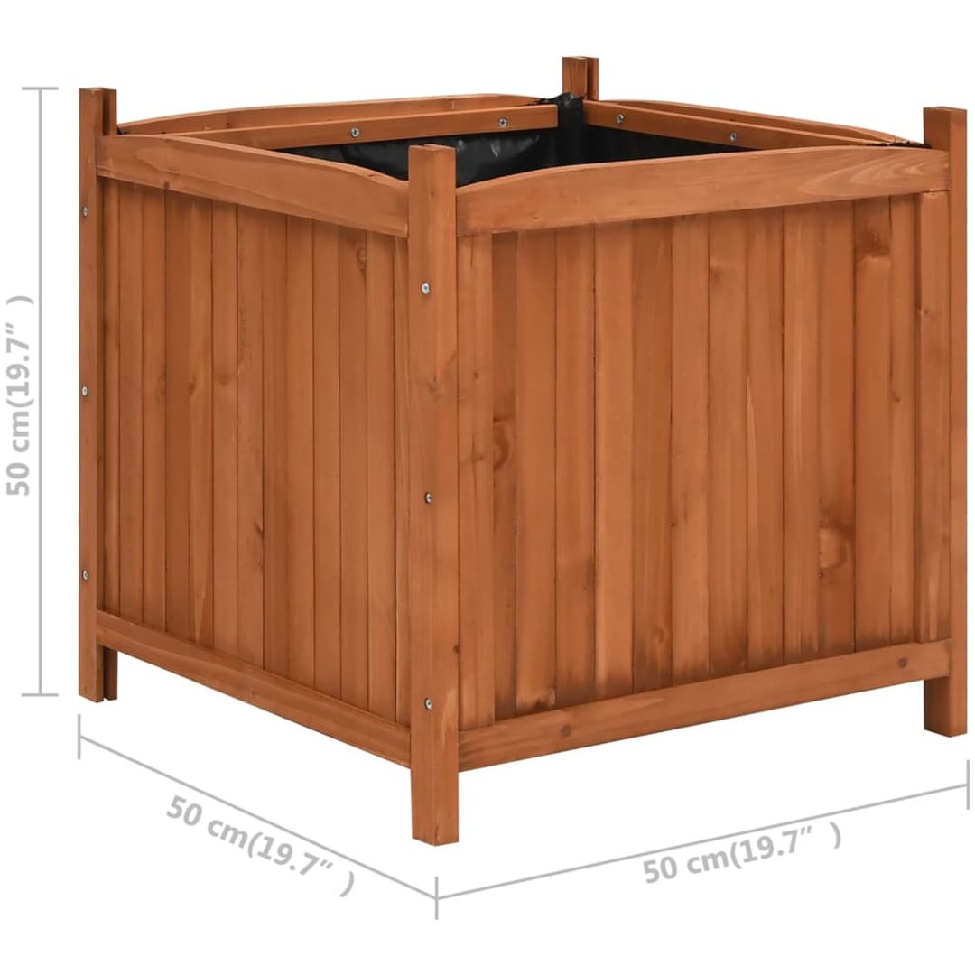 Odlingslådor upphöjda 2 st 50x50x50 cm granträ vidaXL – bild 5