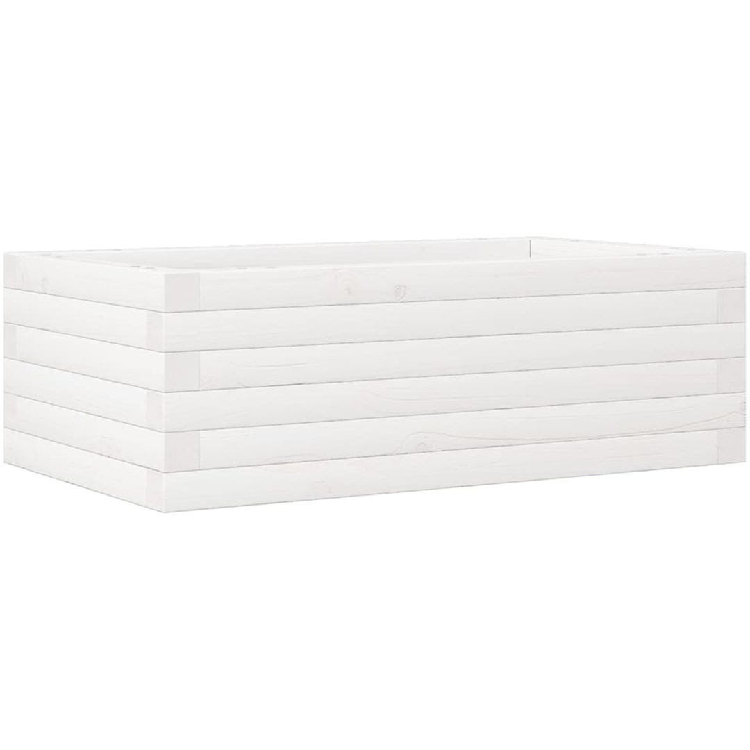 Odlingslådor vit massiv furu vidaXL 70 x 40 x 23 cm – bild 2