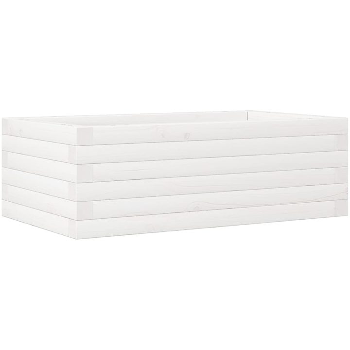 Odlingslådor vit massiv furu vidaXL 70 x 40 x 23 cm – bild 2