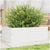 Odlingslådor vit massiv furu vidaXL 70 x 40 x 23 cm – miniatyr 1