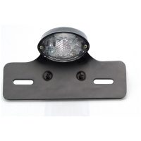 Ogive Rear Light w/ License Plate Holder Black Universal V PARTS